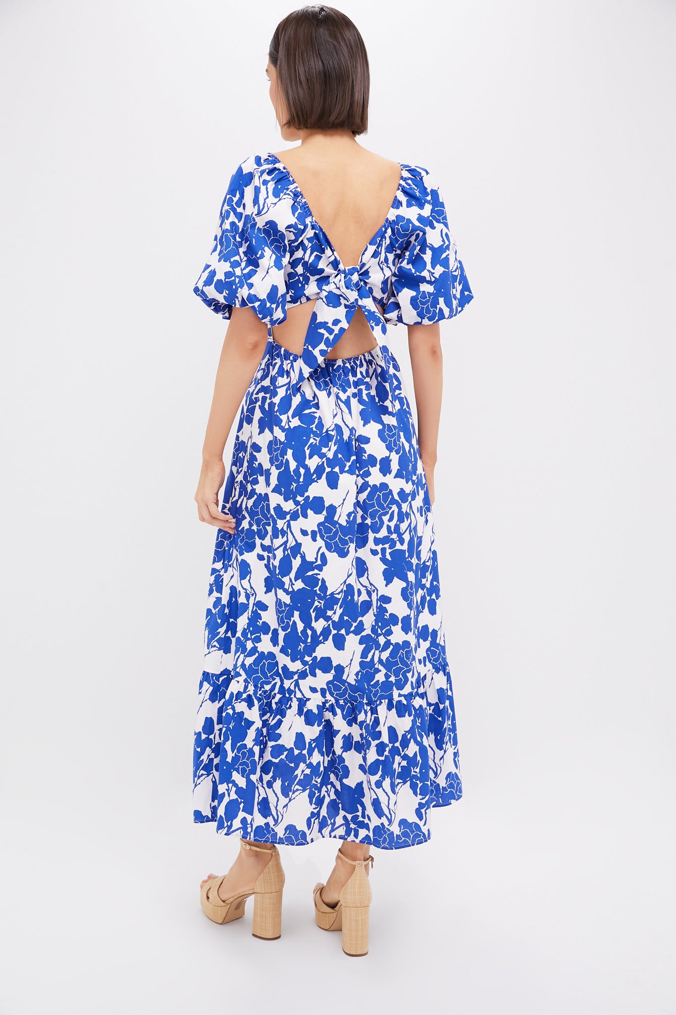 white christmas dresses Robbie Floral Midi Dress in Blue