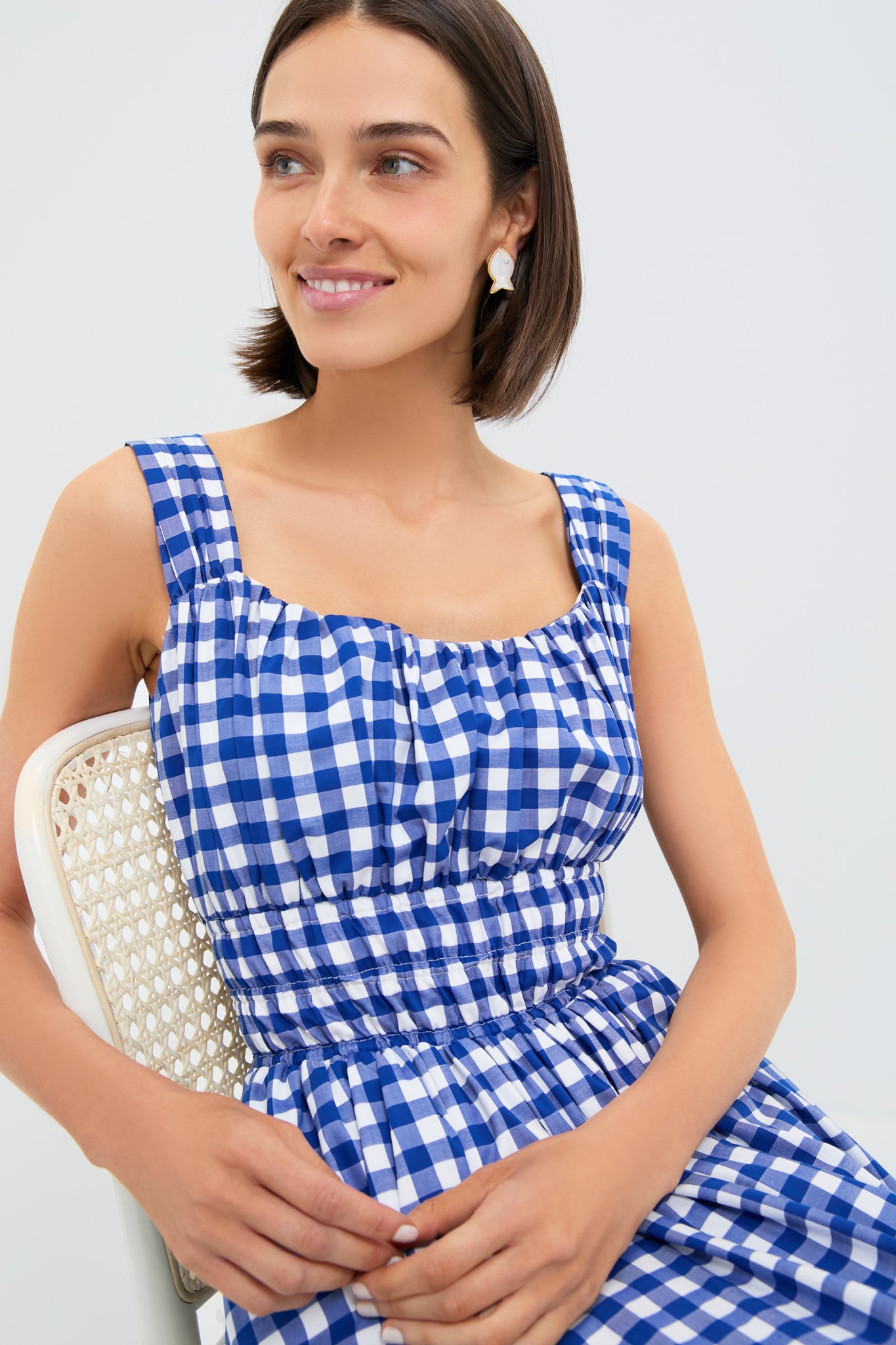 Navy Neci Gingham Tank Dress