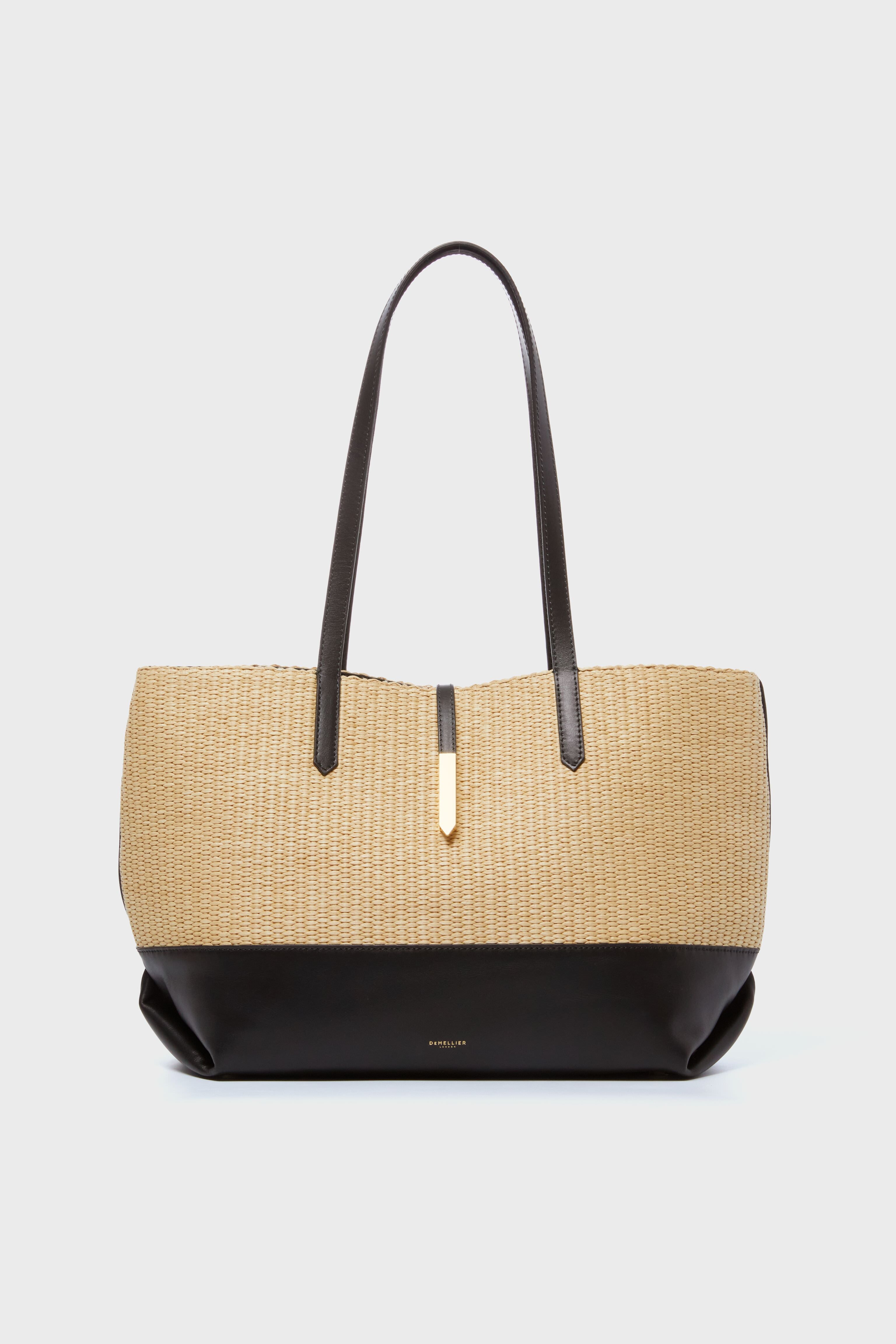 Warm Raffia and Black Tokyo Tote | Demellier