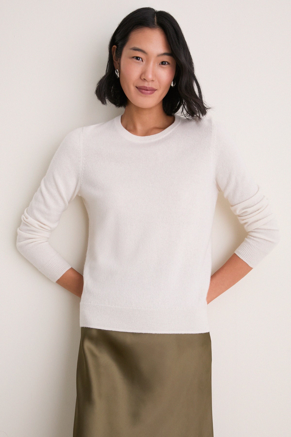 Ivory Cashmere Elizabeth Crewneck