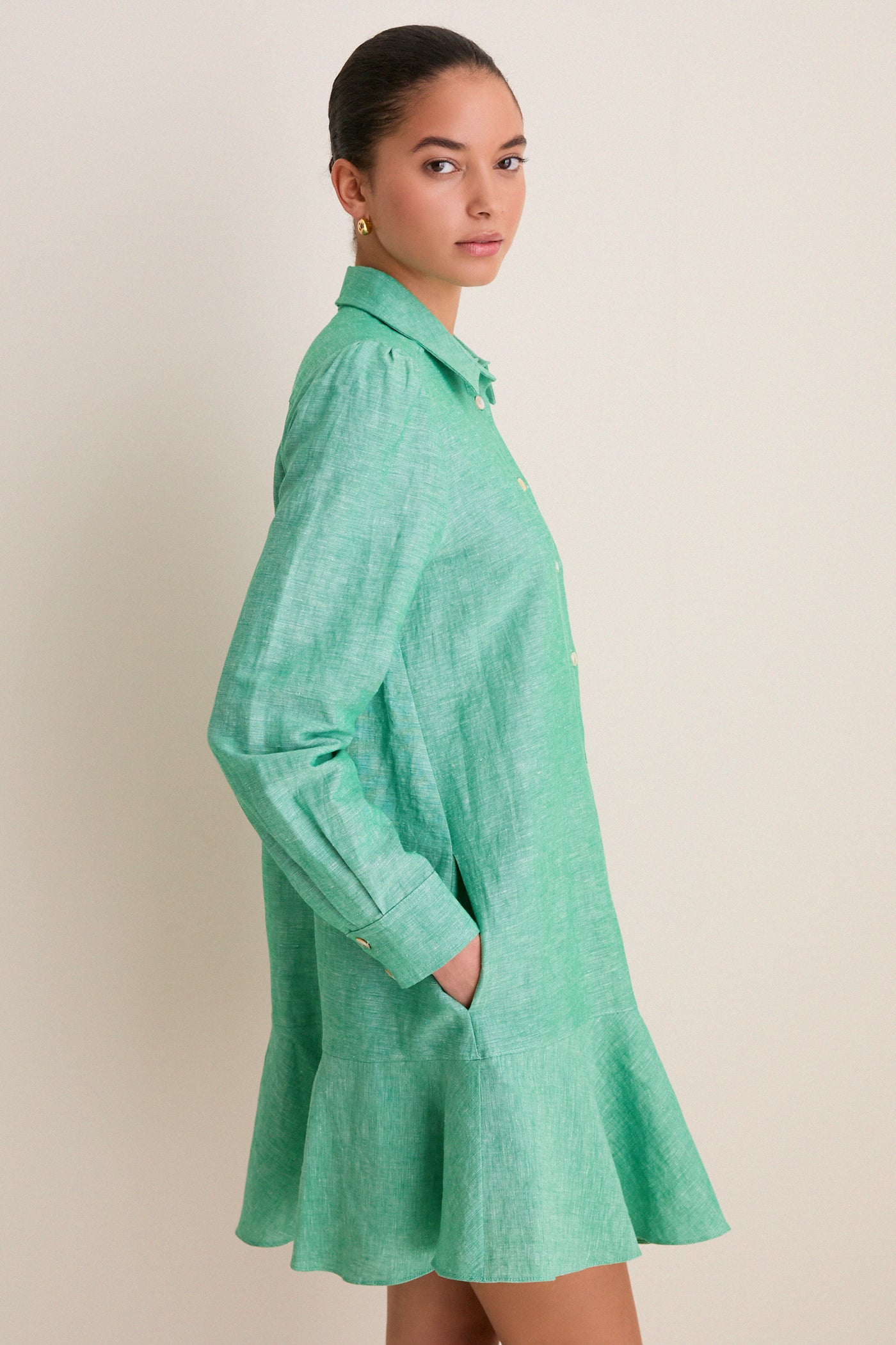 Sea Green Callahan Shirt Dress Tuckernuck Sea Green / XXL Sea Green Callahan Shirt Dress Tuckernuck Sea Green / XXL