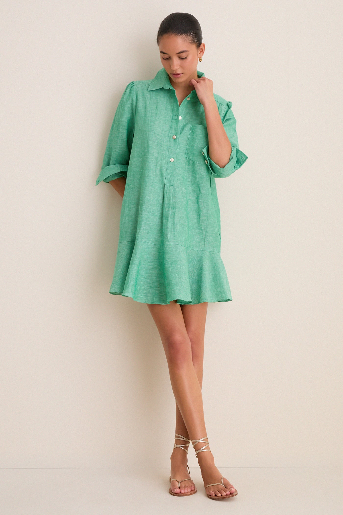 Sea Green Callahan Shirt Dress Tuckernuck Sea Green / XXL Sea Green Callahan Shirt Dress Tuckernuck Sea Green / XXL