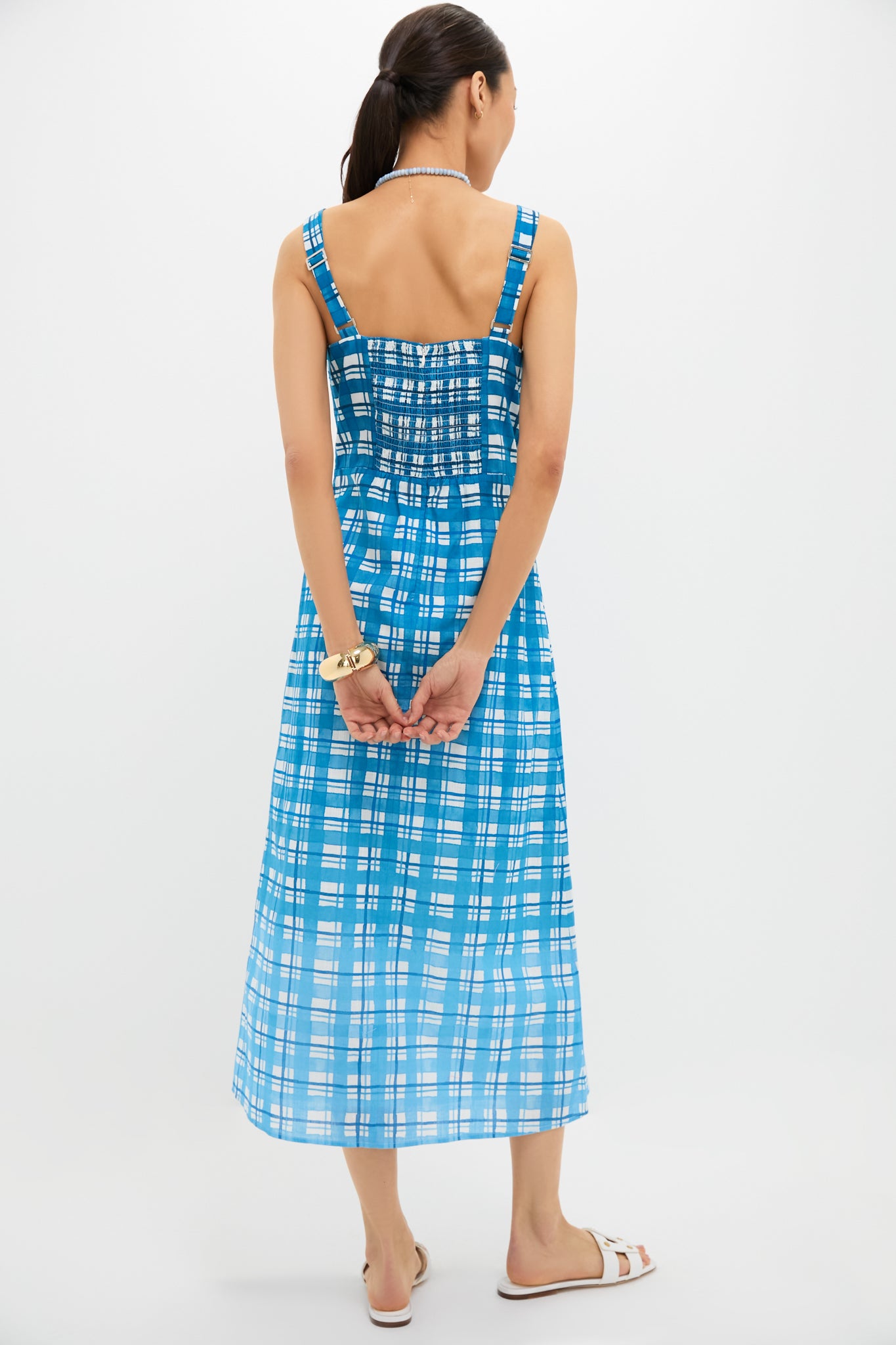 Royal Plaid Minnie Midi Dress
