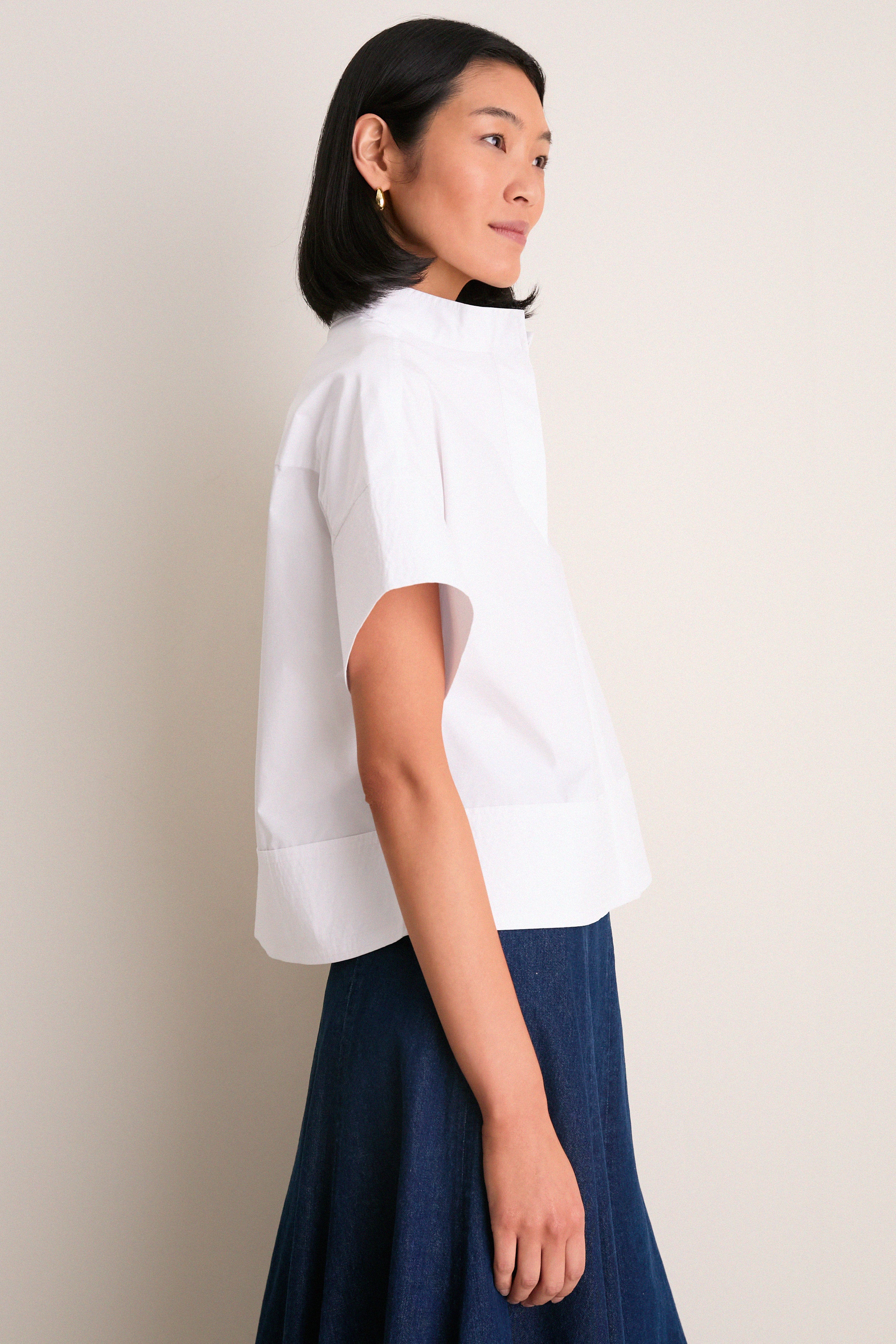 White Trapunto Stitch Sofia Shirt | Tuckernuck