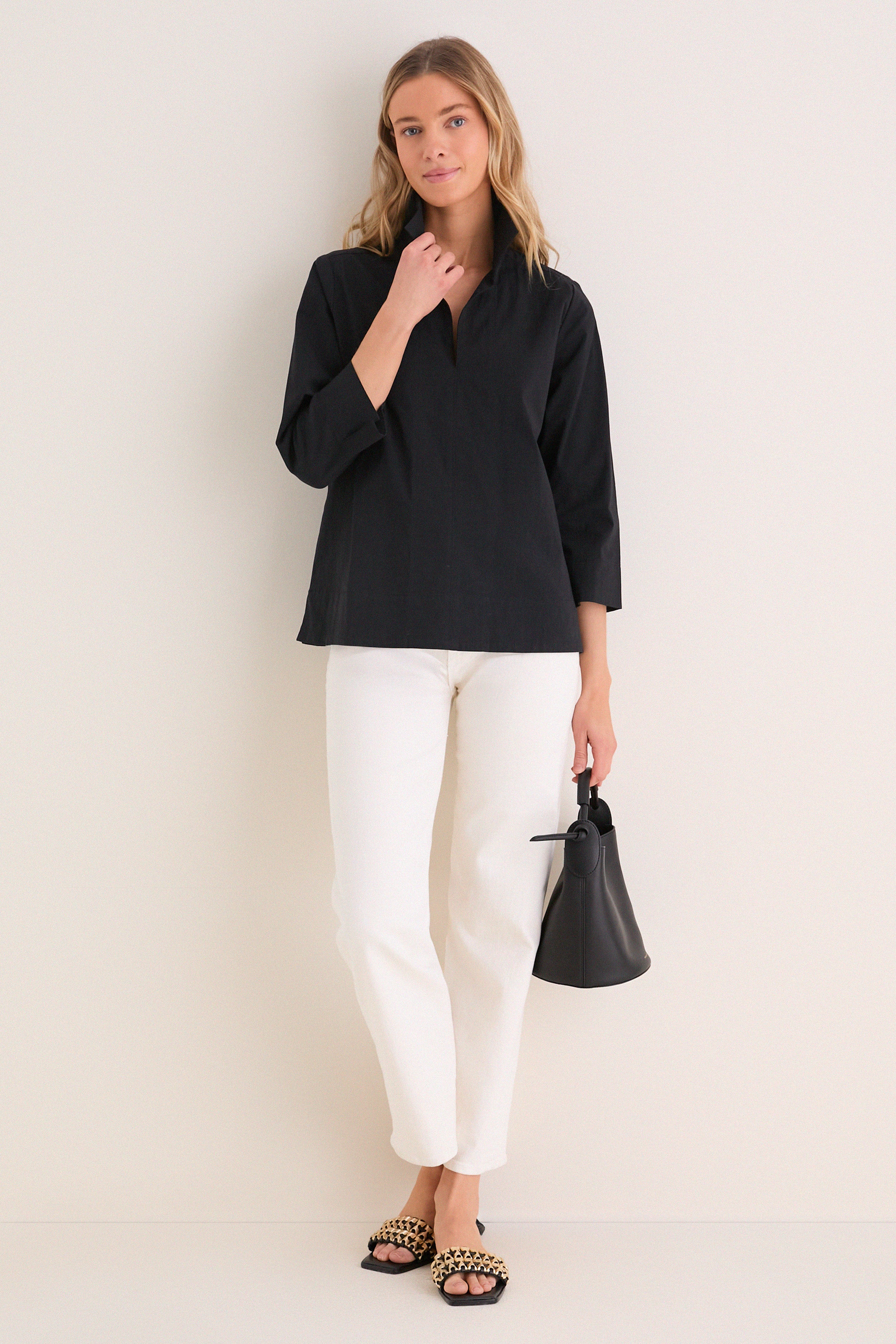 トップス ruimeme stand collar blouse Black Margot Stand Collar Blouse | Tuckernuck