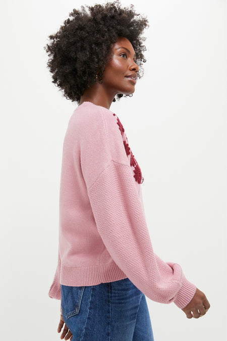 Rose Embroidered Floral Francine Sweater