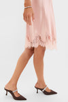Light Pink Satin Mischa Slip Mini Skirt