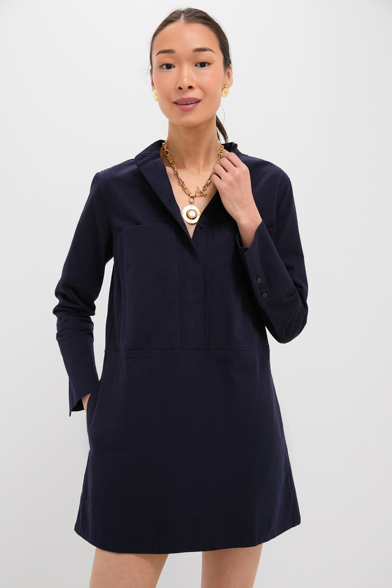 Navy Twill Denim Rohan Shirt Dress