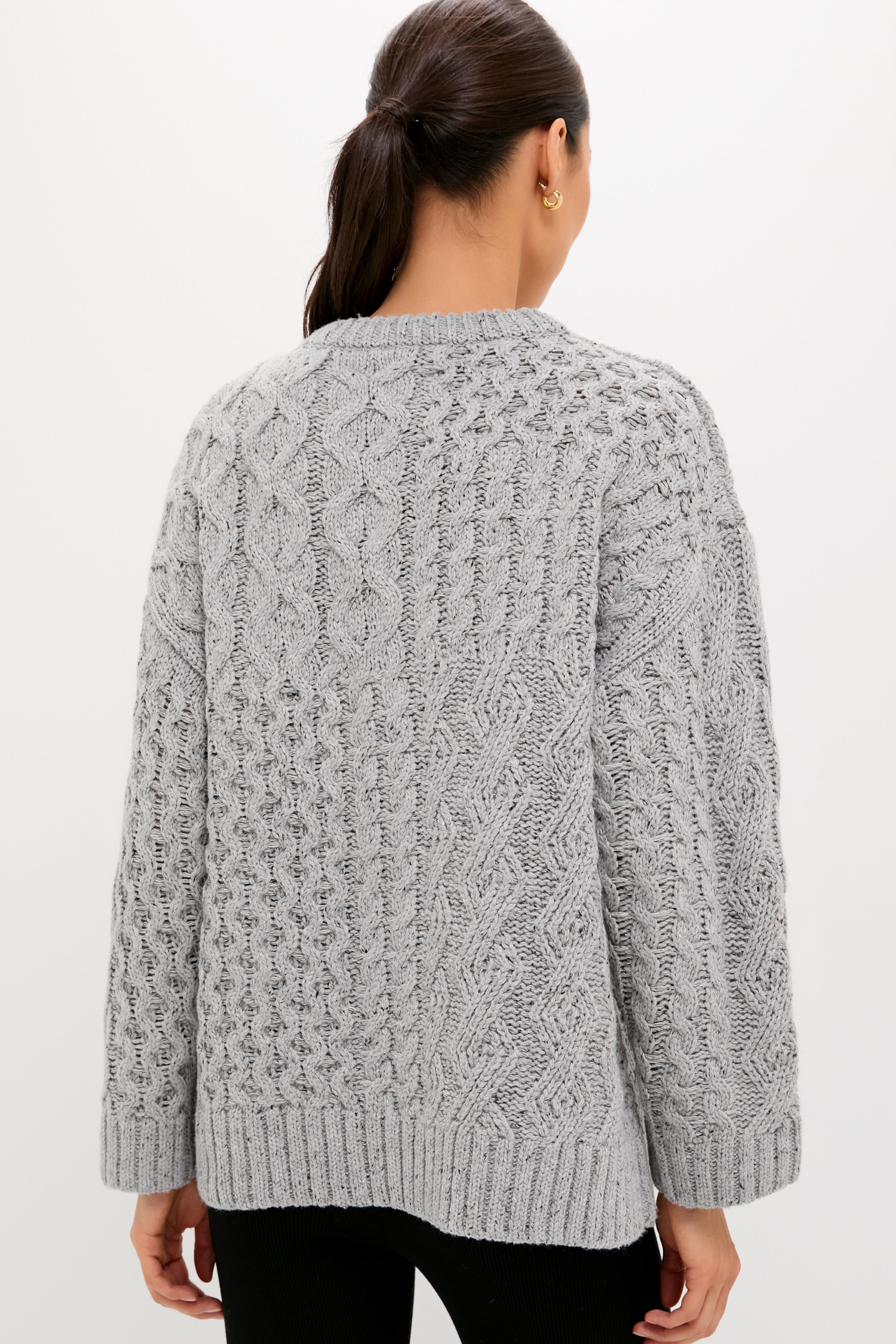 Gray Patchwork Cable Marks Sweater | Tuckernuck
