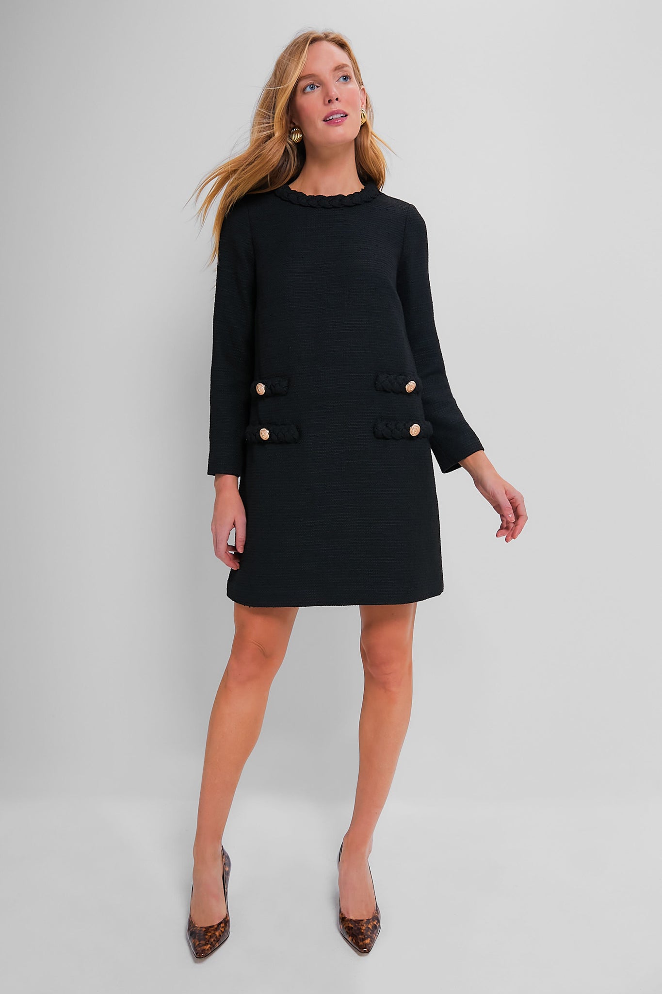 Black Tweed Long Sleeve Jackie Dress | Tuckernuck Black Tweed Long Sleeve Jackie Dress | Tuckernuck