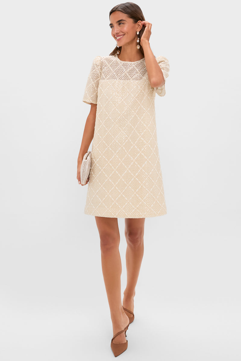 Ivory Sequin Janelle Mini Dress
