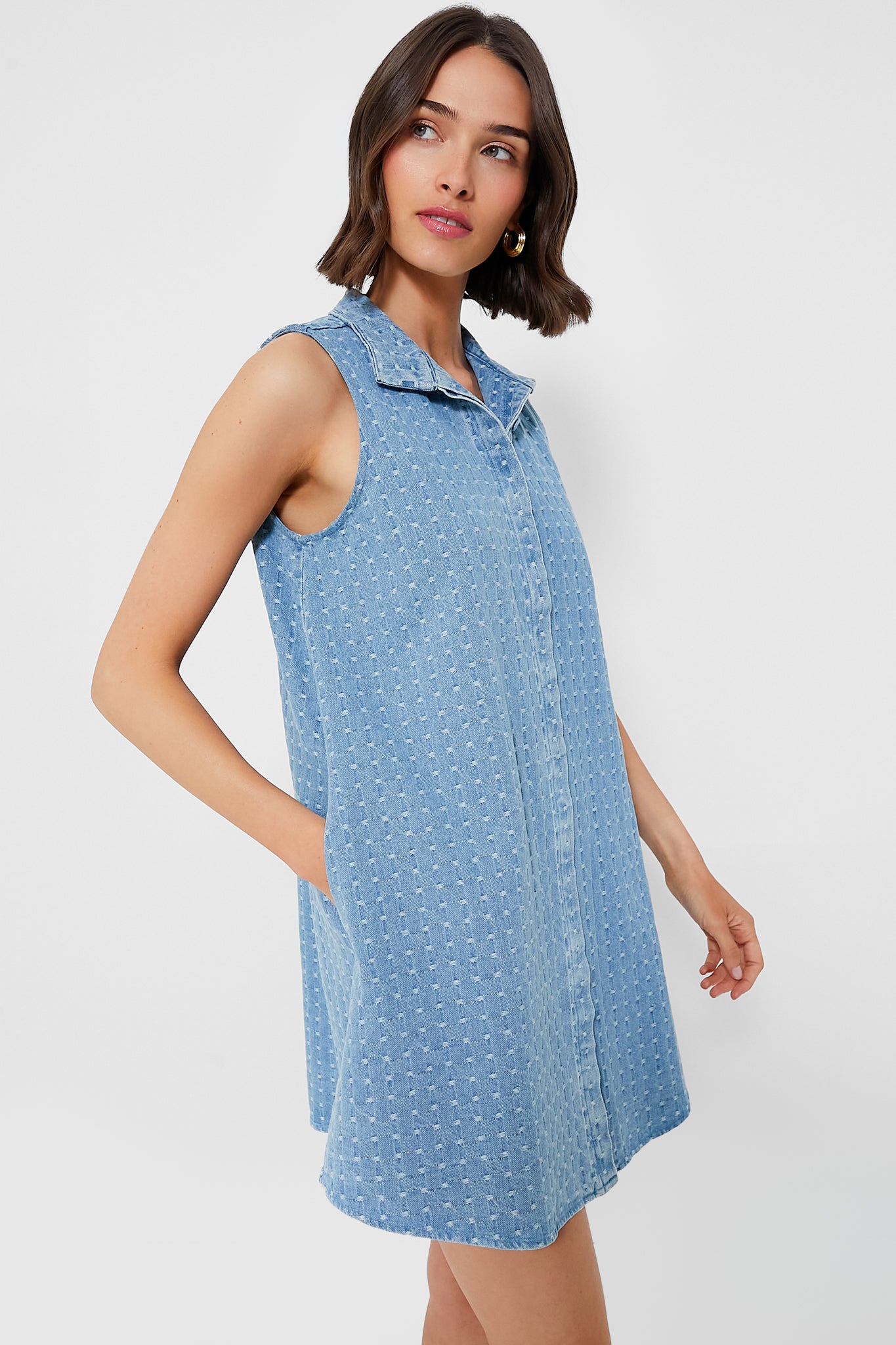 Light Wash Denim Dot Sleeveless Charlie Dress | Tuckernuck Light Wash Denim Dot Sleeveless Charlie Dress | Tuckernuck