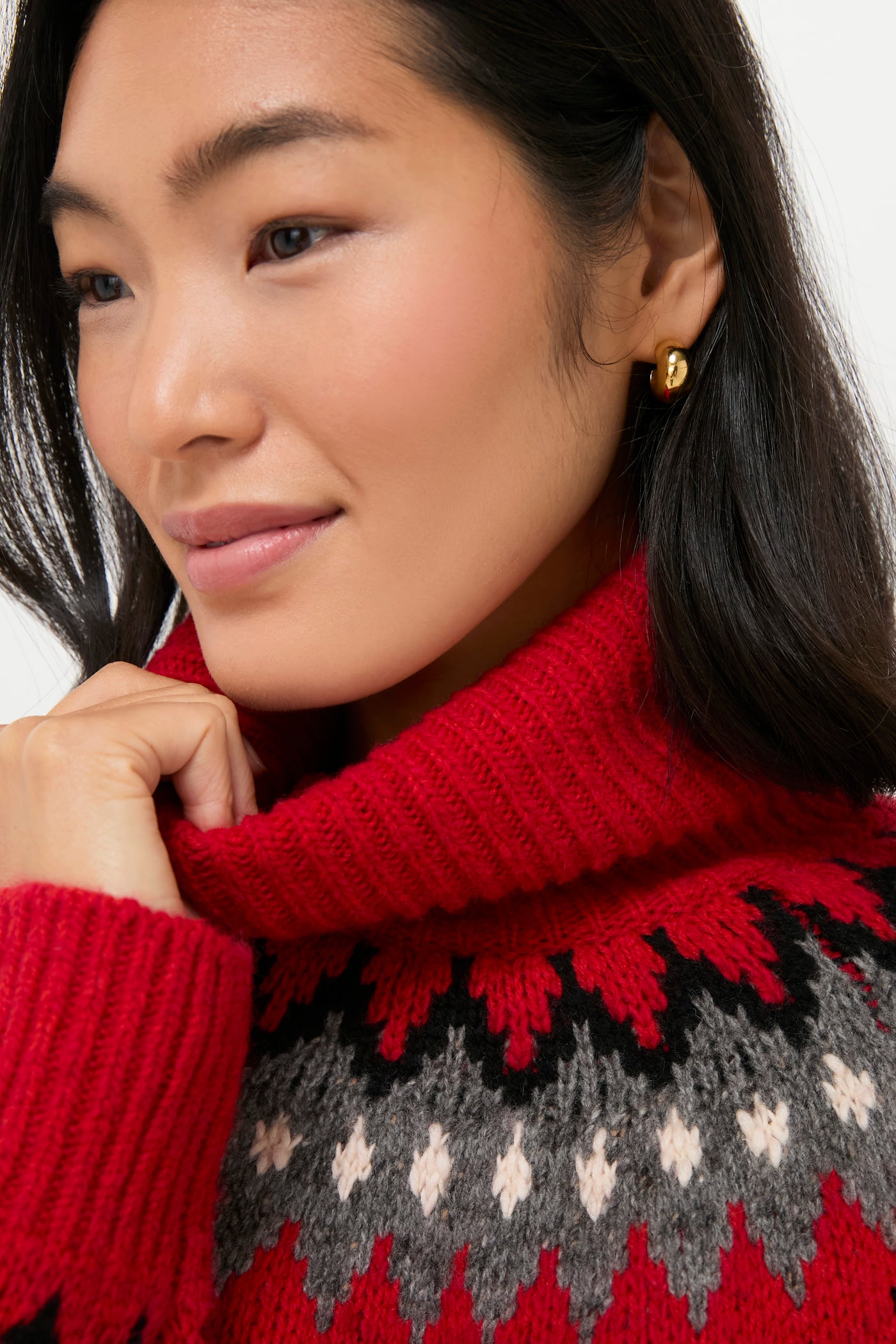 Fireside Red Fairisle Multi Turtleneck Sweater