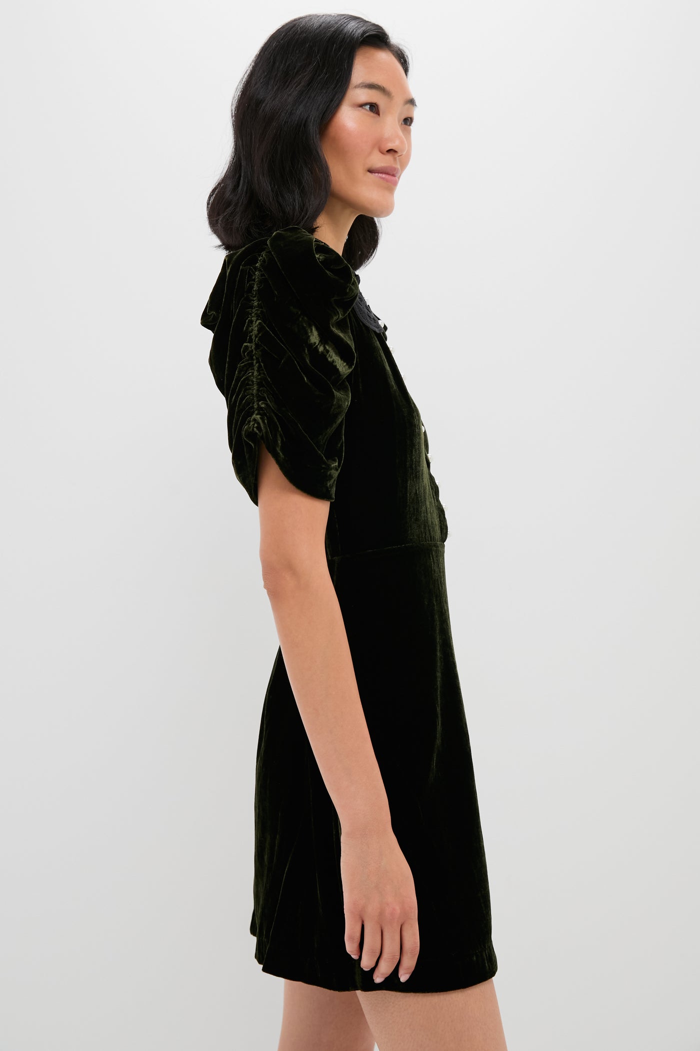 Sea New York Olive Velvet Norabelle Short Sleeve Mini Dress Olive / 0 Sea New York Olive Velvet Norabelle Short Sleeve Mini Dress Olive / 0