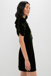Olive Velvet Norabelle Short Sleeve Mini Dress