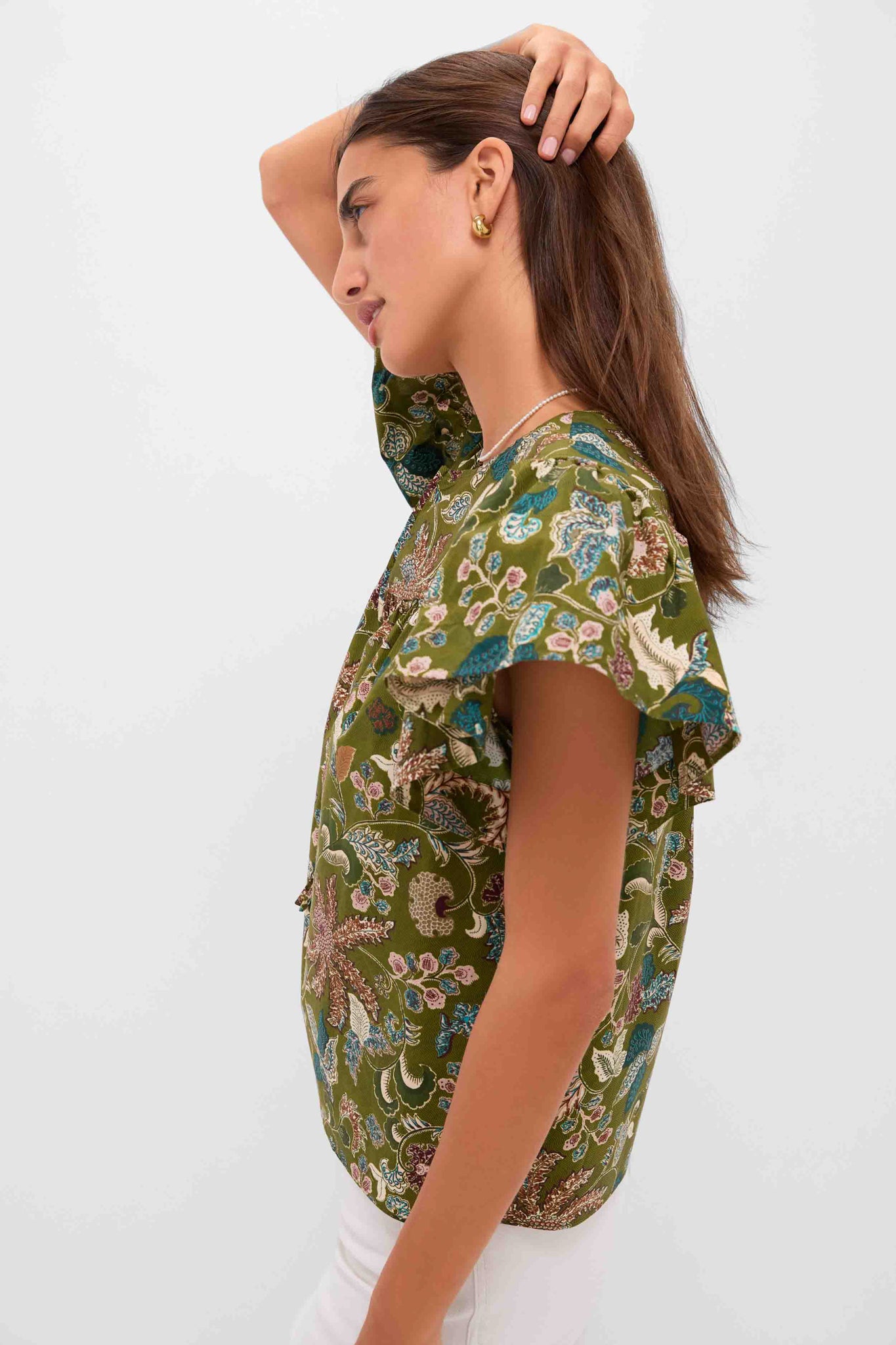 Lichen Perline Flutter Sleeve Blouse