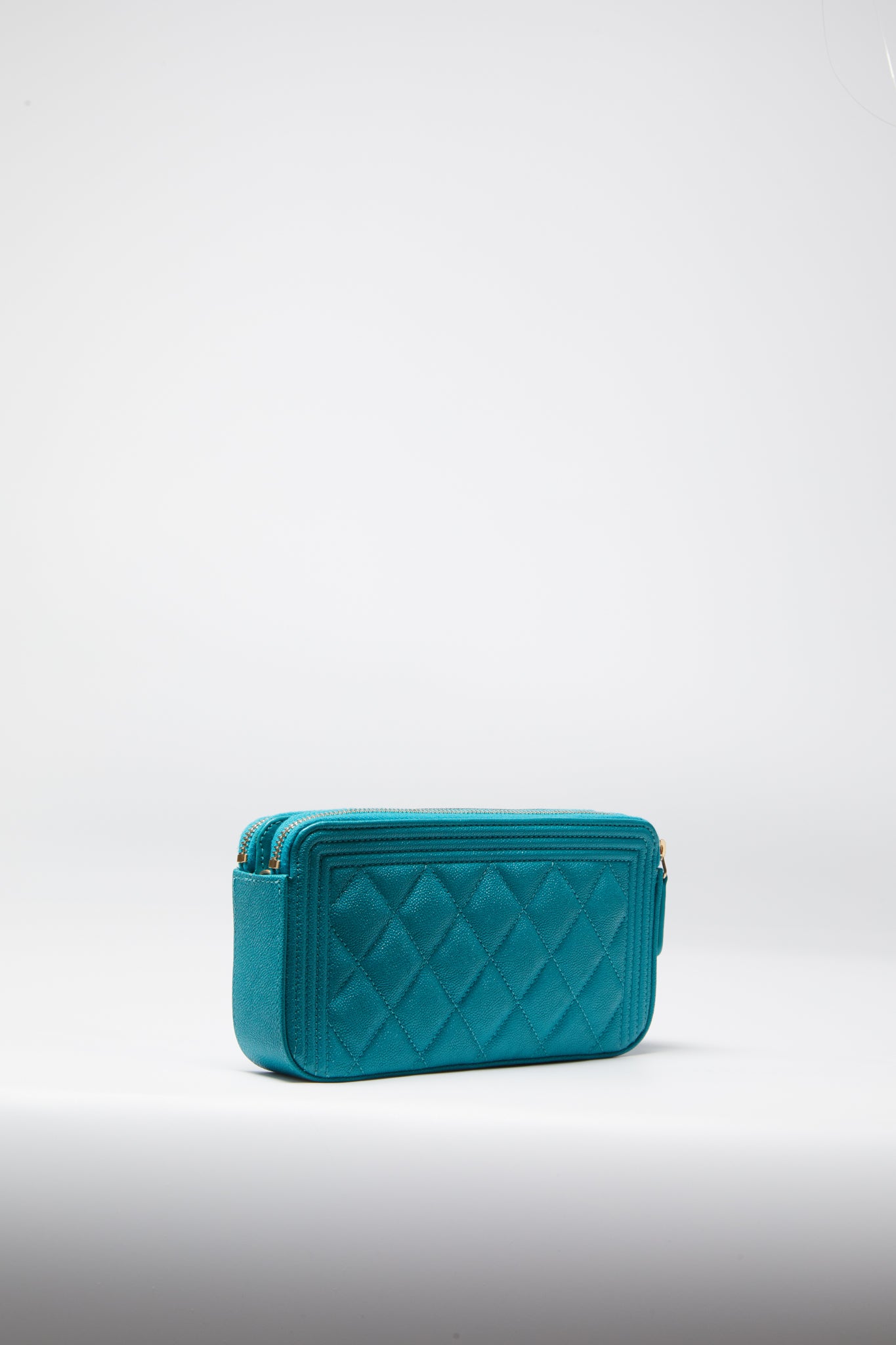 CHANEL Blue Caviar Boy Wallet On Chain