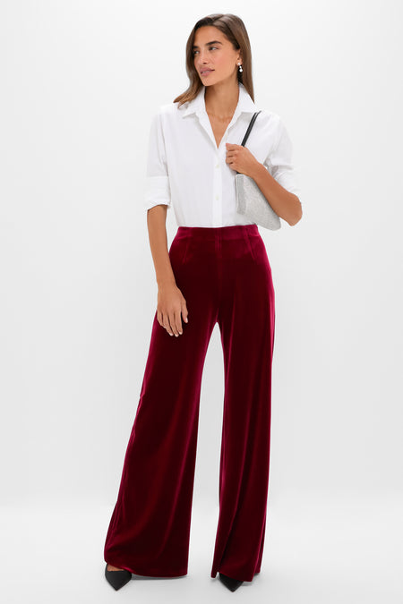 Red Ribbon Velvet Deja Pant