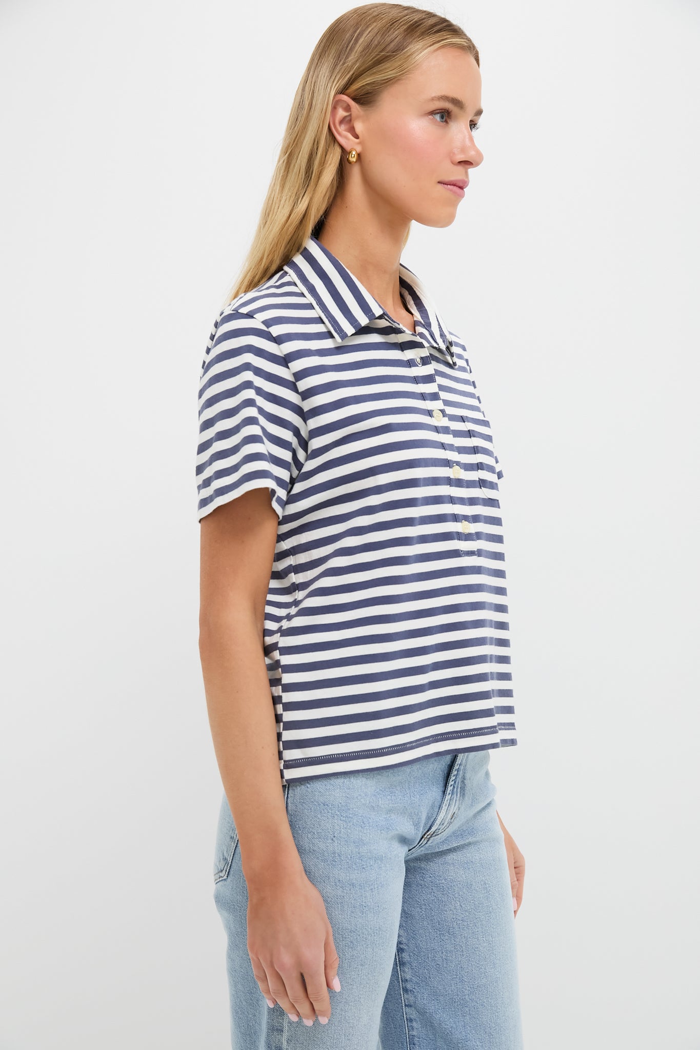 Vintage Blue Stripe The Lacrosse Polo