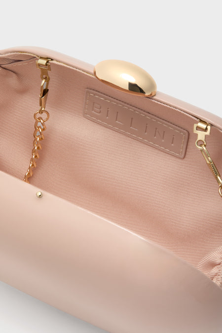 Latte Patent Selena Clutch Bag