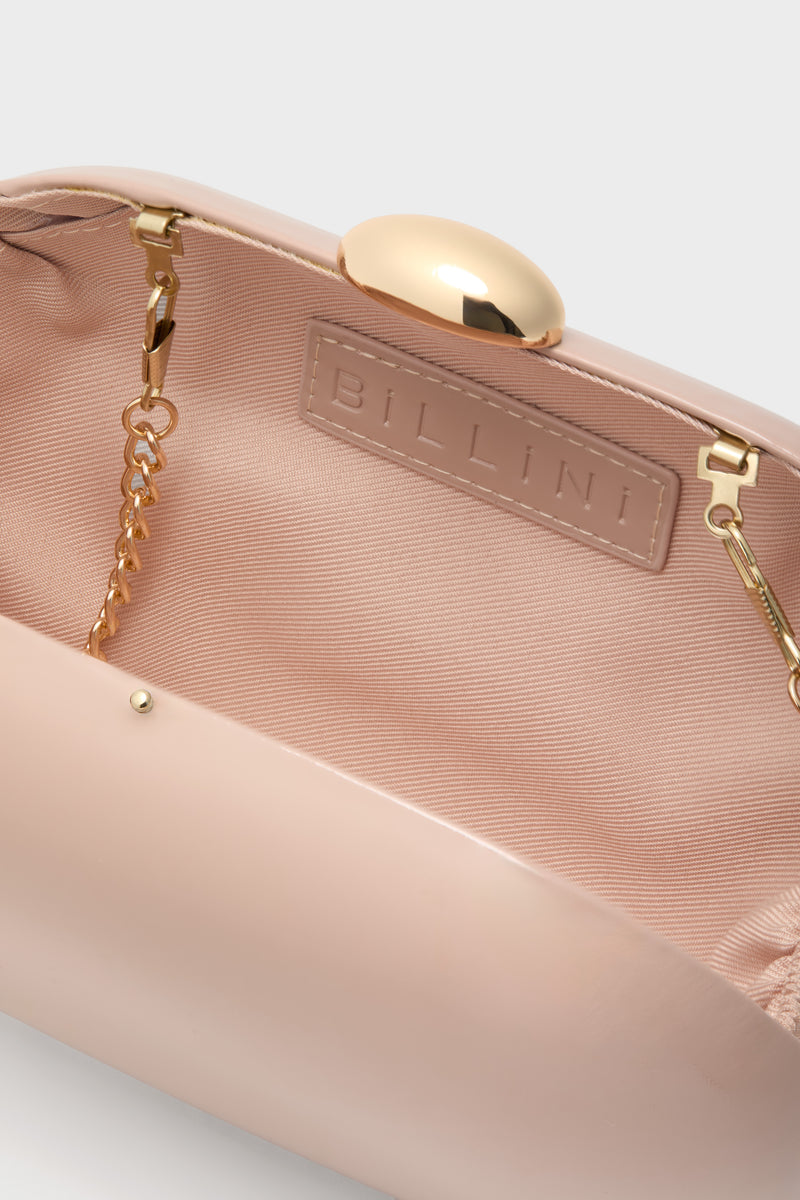 Latte Patent Selena Clutch Bag