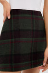 Forest Plaid Wool Meg Mini Skirt