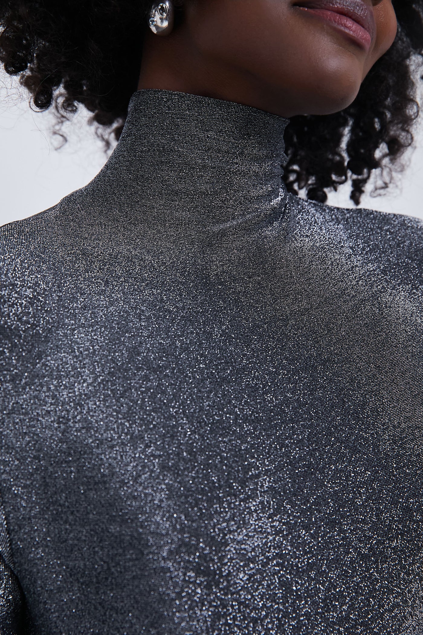 Silver Metallic Ellory Turtleneck