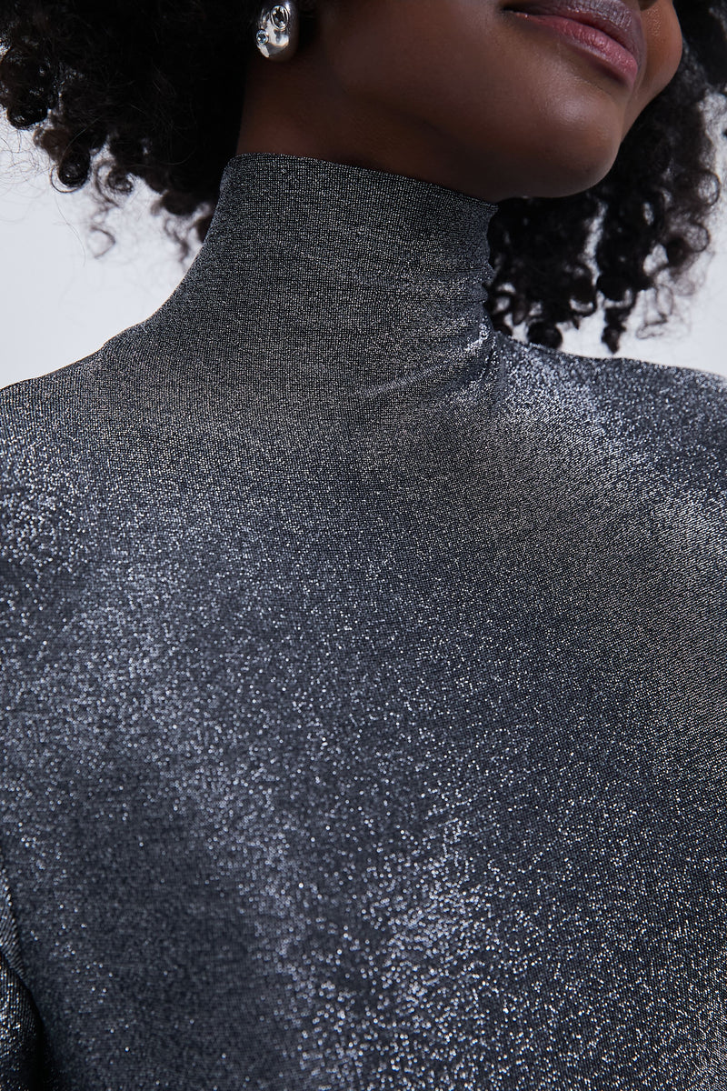 Silver Metallic Ellory Turtleneck