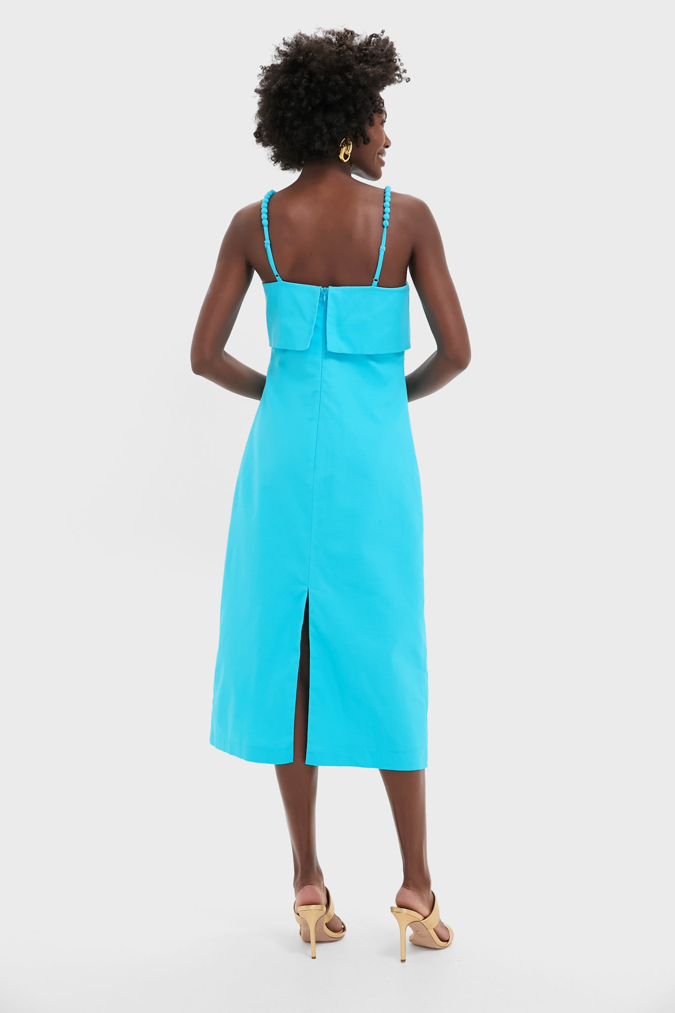 aqua summer dress Aqua Linen Azura Midi Dress