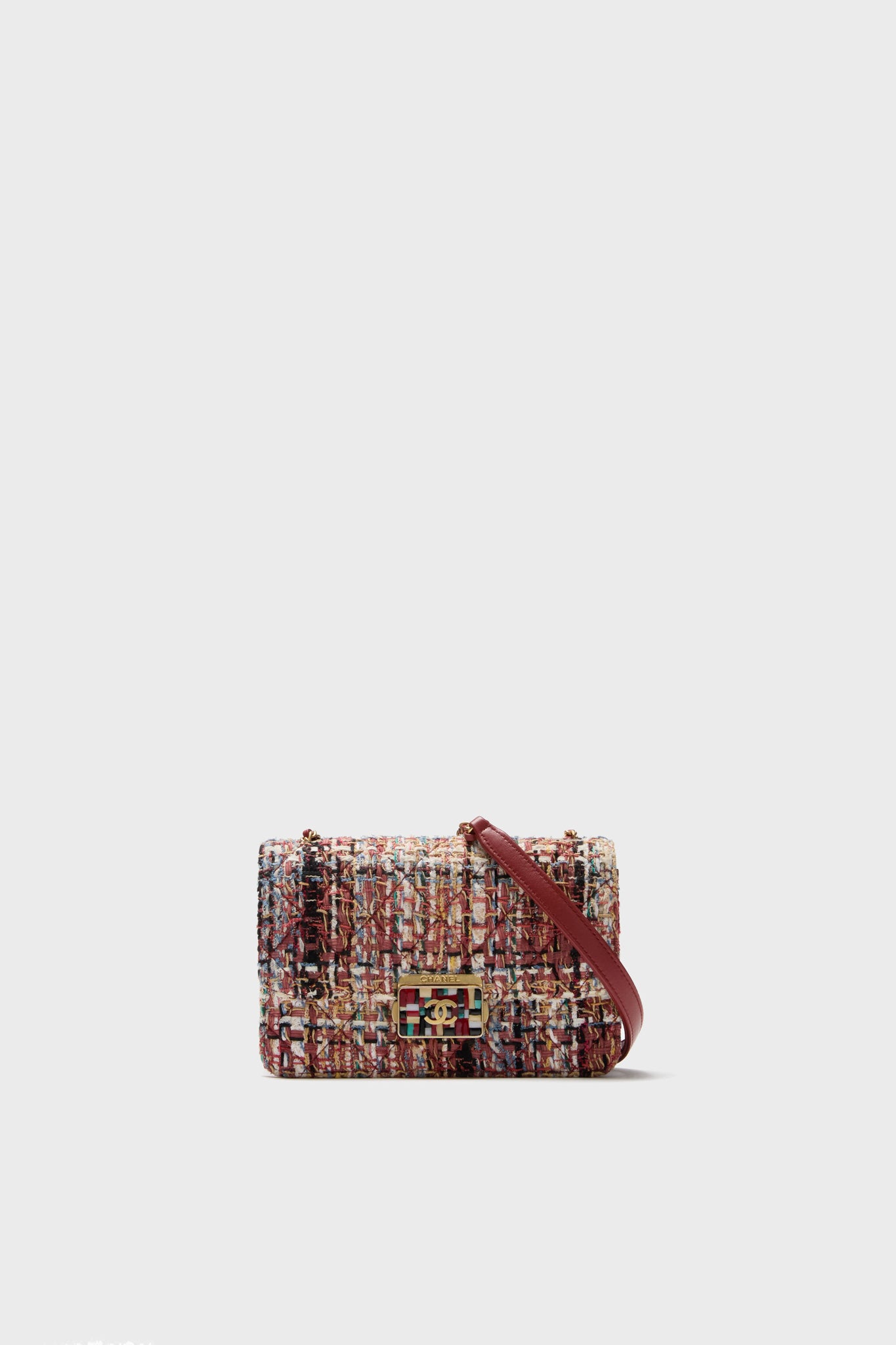 CHANEL Red Tweed Beauty Lock Flap Bag Tuckernuck Archive Collection