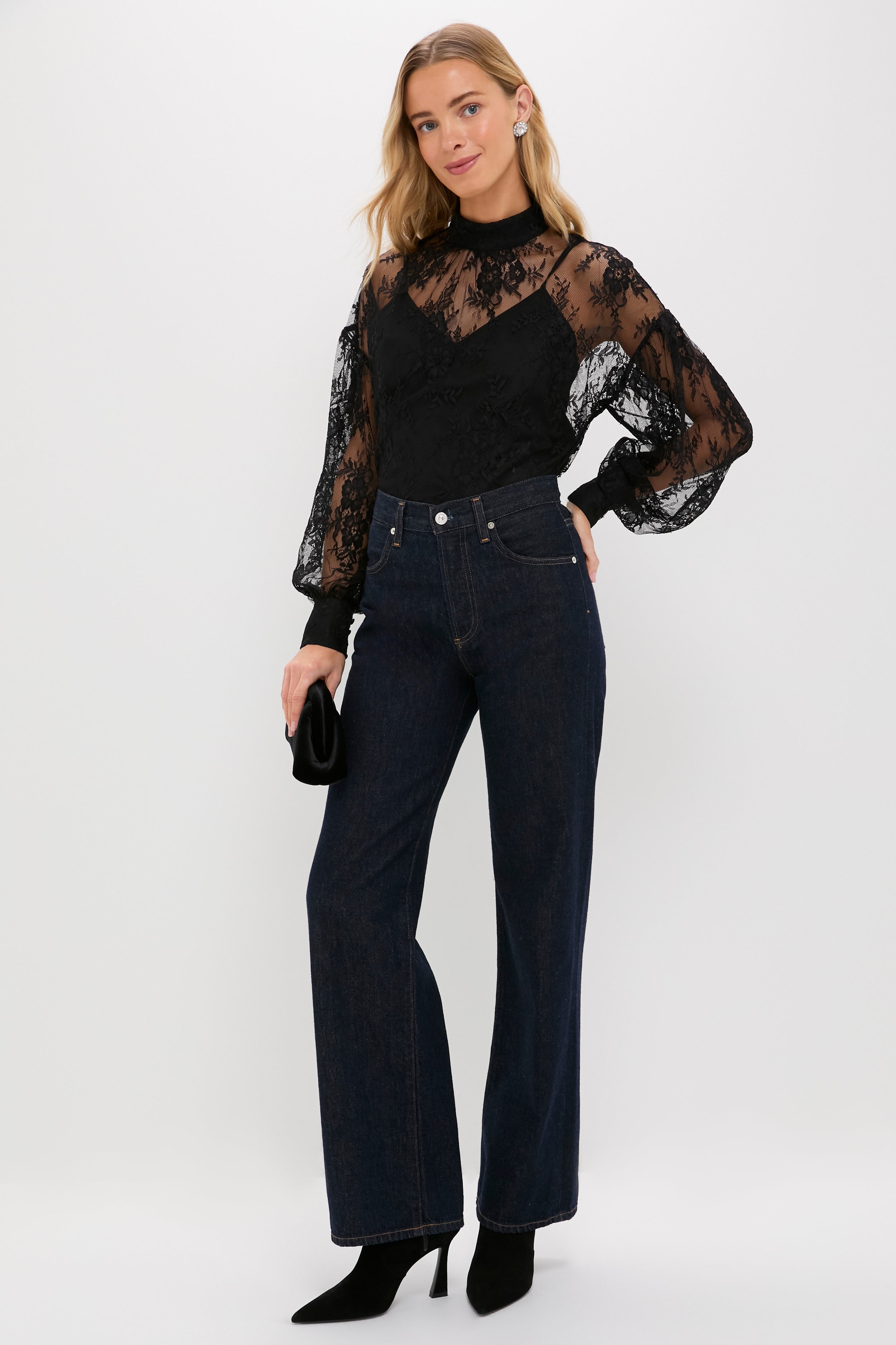 【値下げ】lace blouse Drape sleeve lace blouse – L'AUBE BLANC