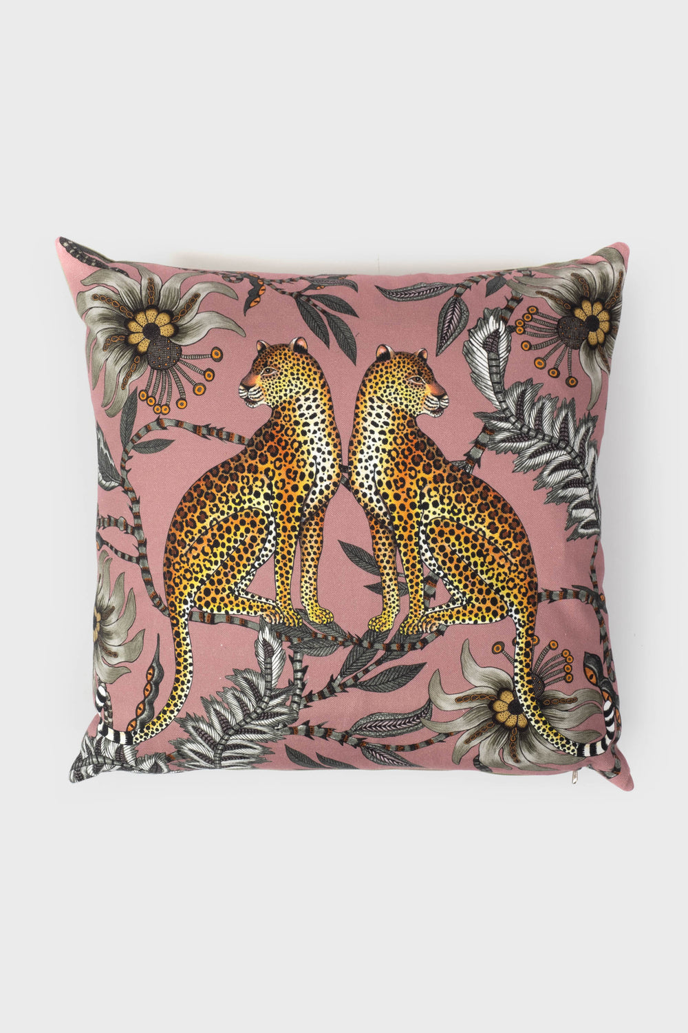 Magnolia Lovebird Leopards Cotton Pillow Cover
