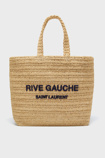 Saint Laurent Raffia Rive Gauche Tote Bag | Tuckernuck Archive