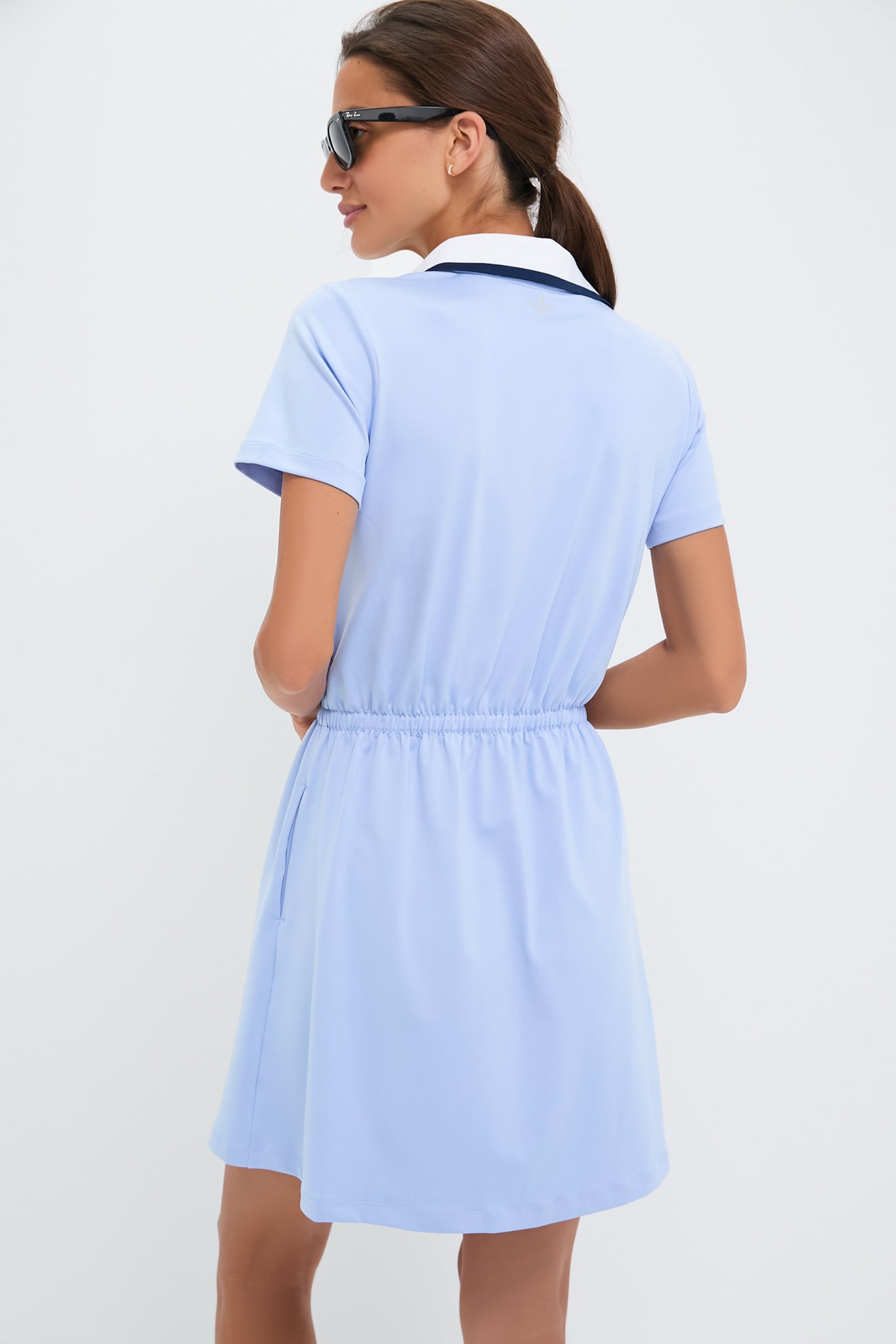 Light Blue Short Sleeve Performance Jersey Alcott Golf Dress Tnuck Sport Blue / XS Light Blue Short Sleeve Performance Jersey Alcott Golf Dress Tnuck Sport Blue / XS