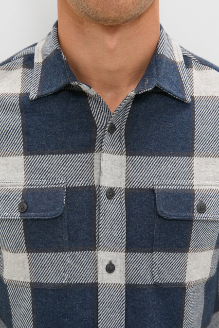Navy Cloud Plaid Legend Sweater Shirt