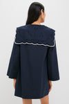 Navy Marie Embroidery Dress