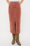 Rust Odalie Corduroy Skirt