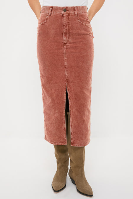 Rust Odalie Corduroy Skirt