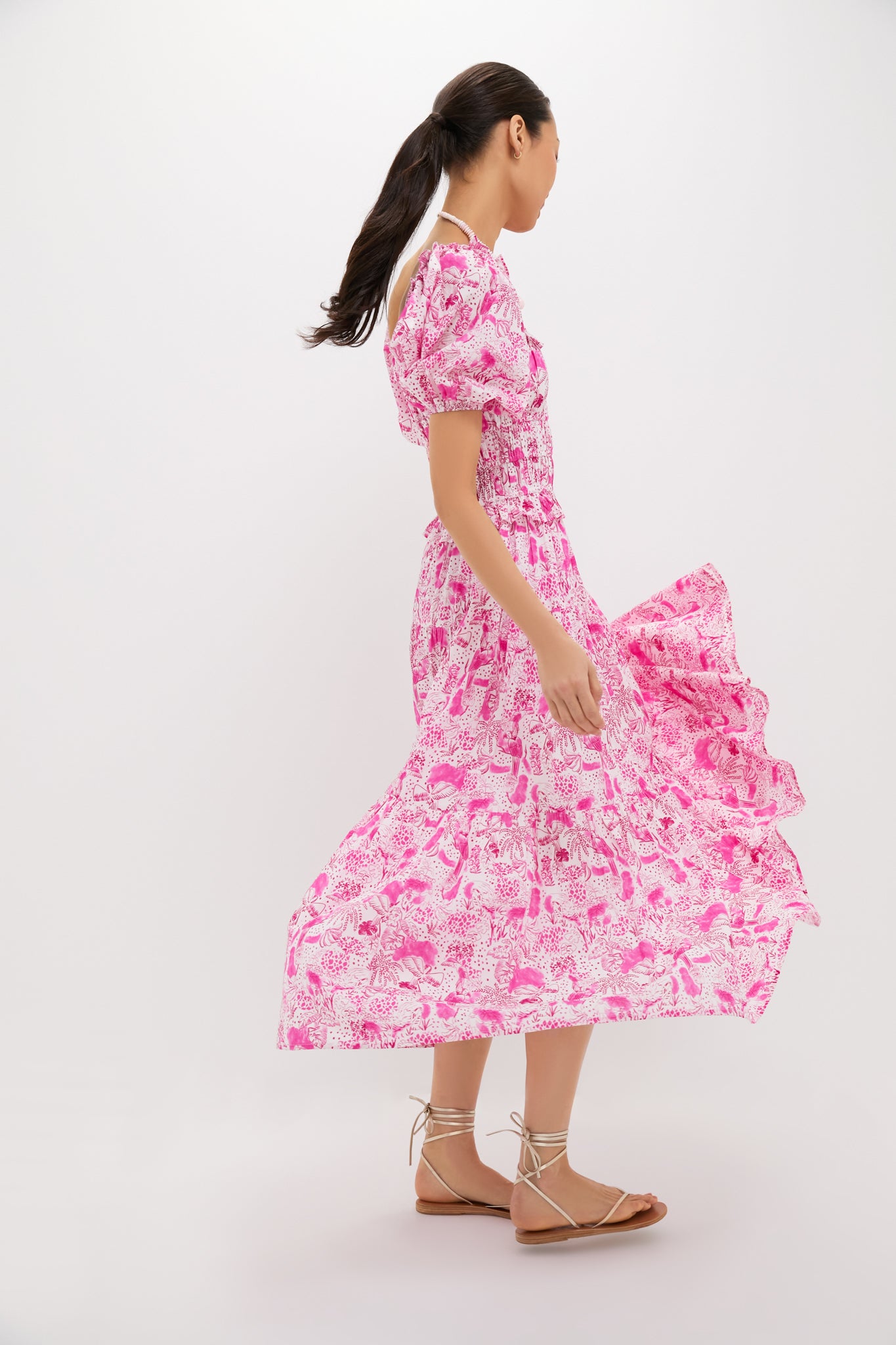 Pink Anaplois Percy Midi Dress