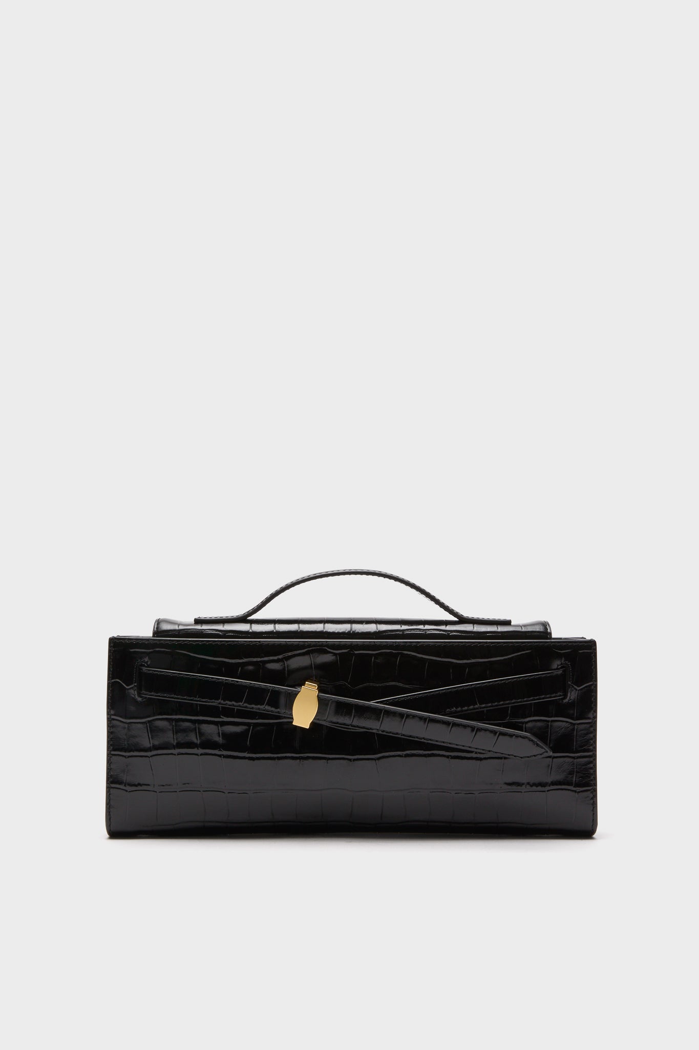 Black Croc Embossed Veronica Beard Dash Clutch | Veronica Beard