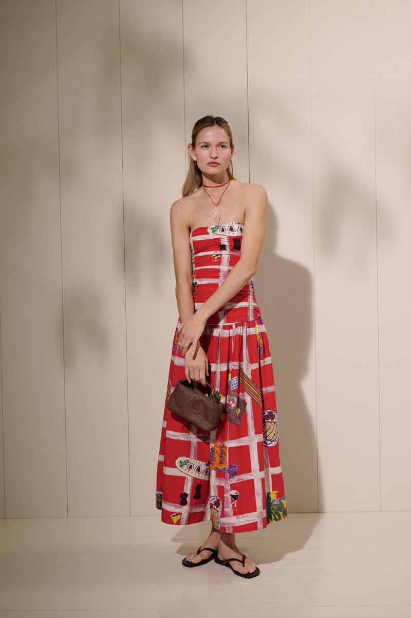 Picnic Red Malla Dress