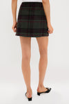 Forest Plaid Wool Meg Mini Skirt