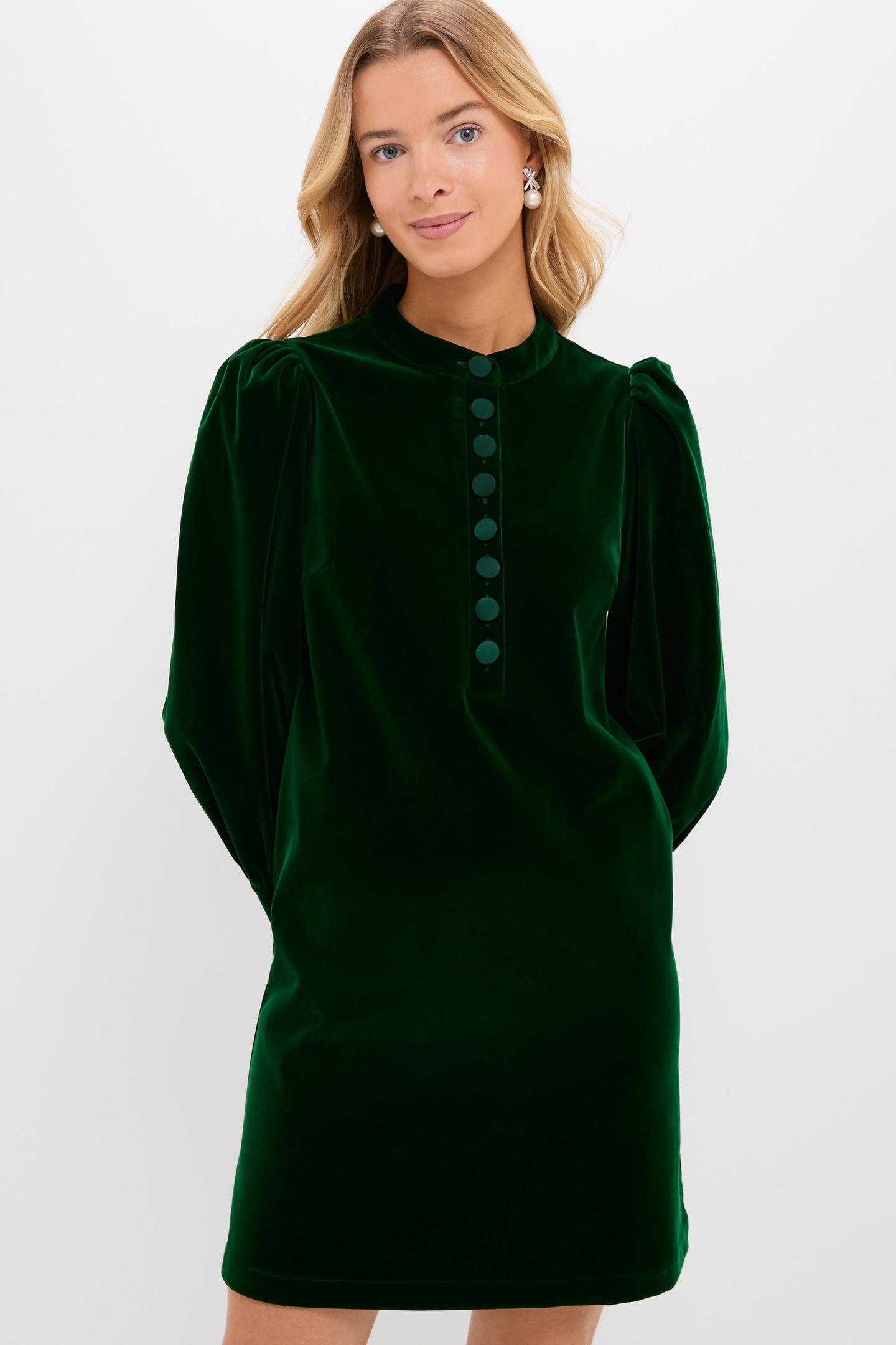 Hunter Green Velvet Samantha Dress