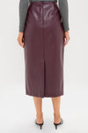 Plum Stamped Faux Leather Ellington Skirt