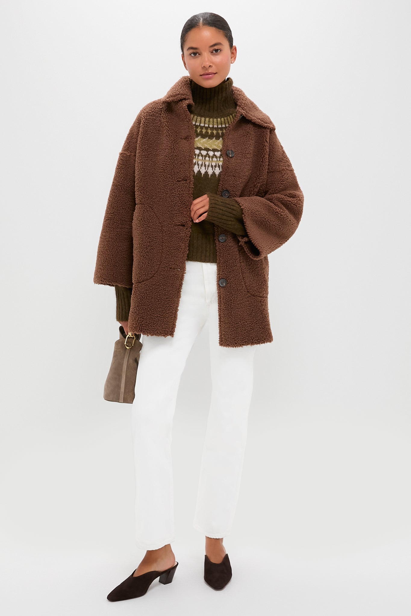 Chocolate Plush Car Coat | THE GREAT.