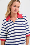 Navy Thin Stripe Polo