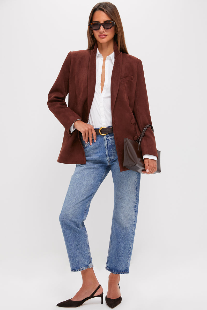 Deep Mocha Vegan Suede Diana Blazer