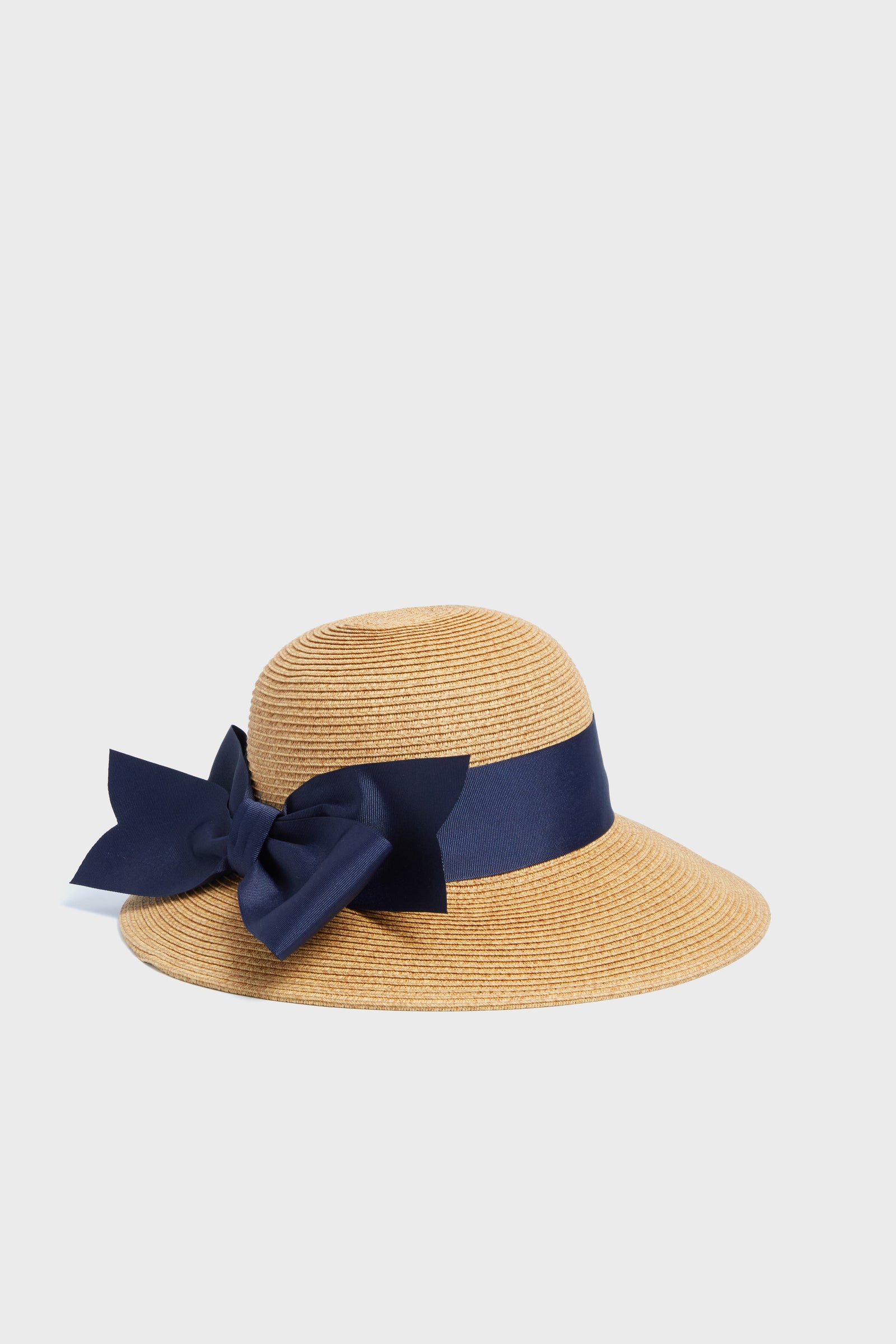 Exclusive Navy Packable Wide Bow Sunhat