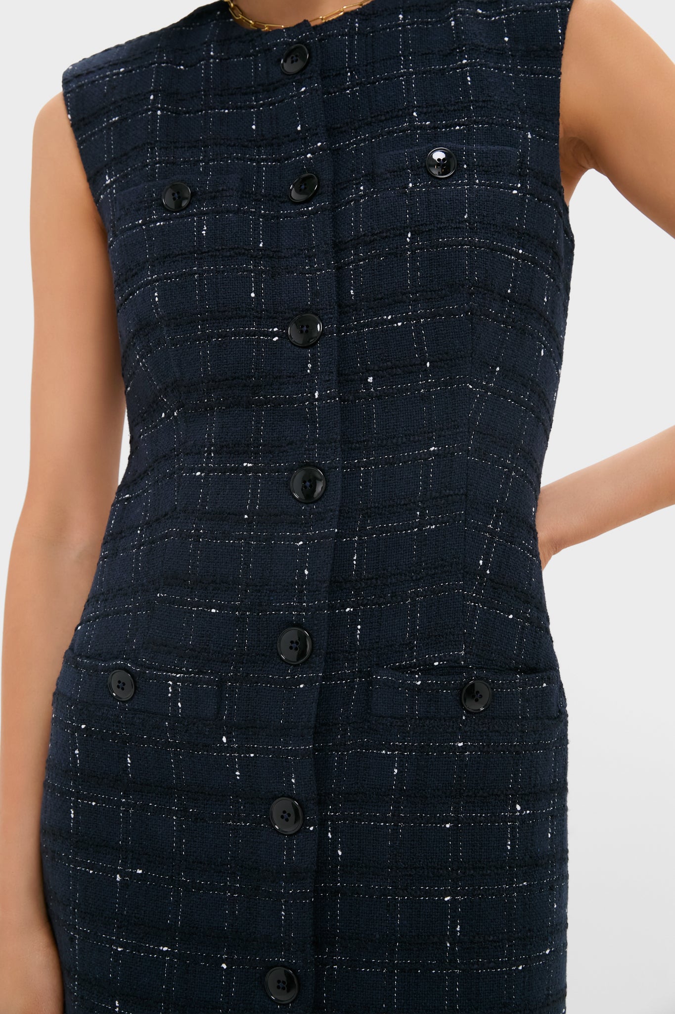 Navy and Off White Tamara Dress