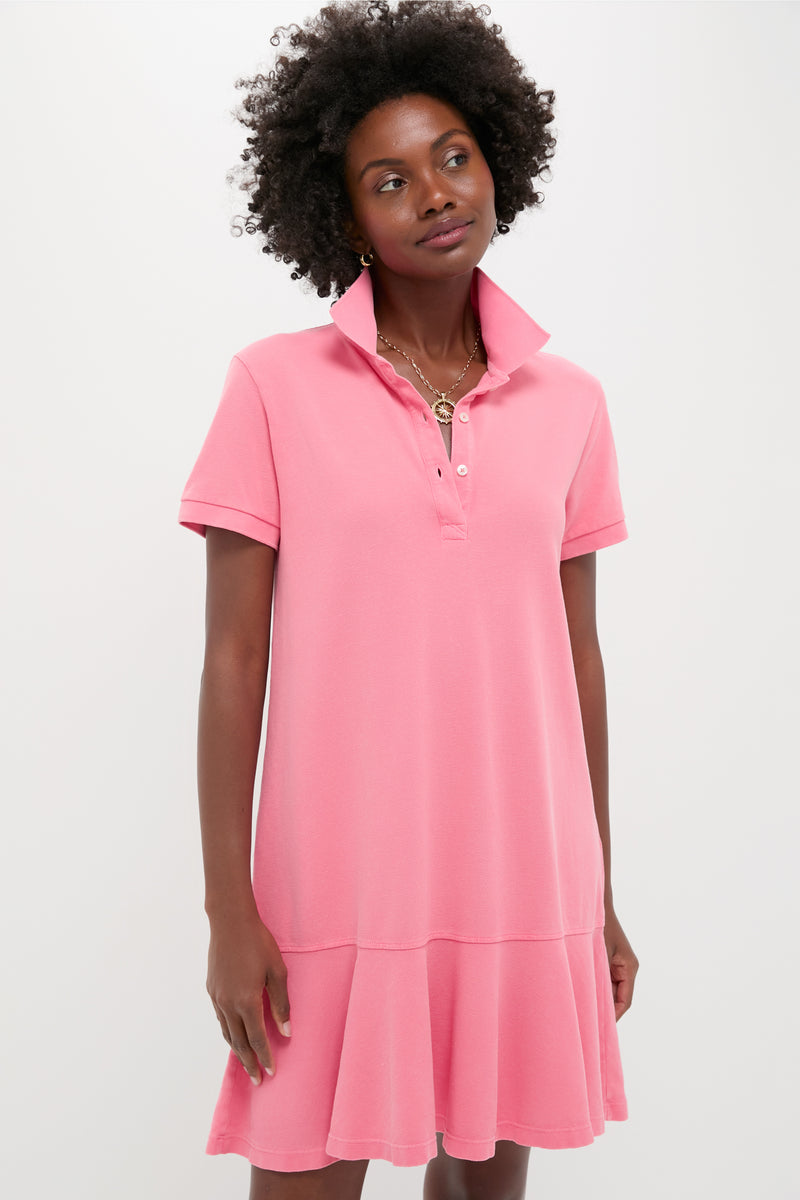 Washed Pink Pique May Polo Dress